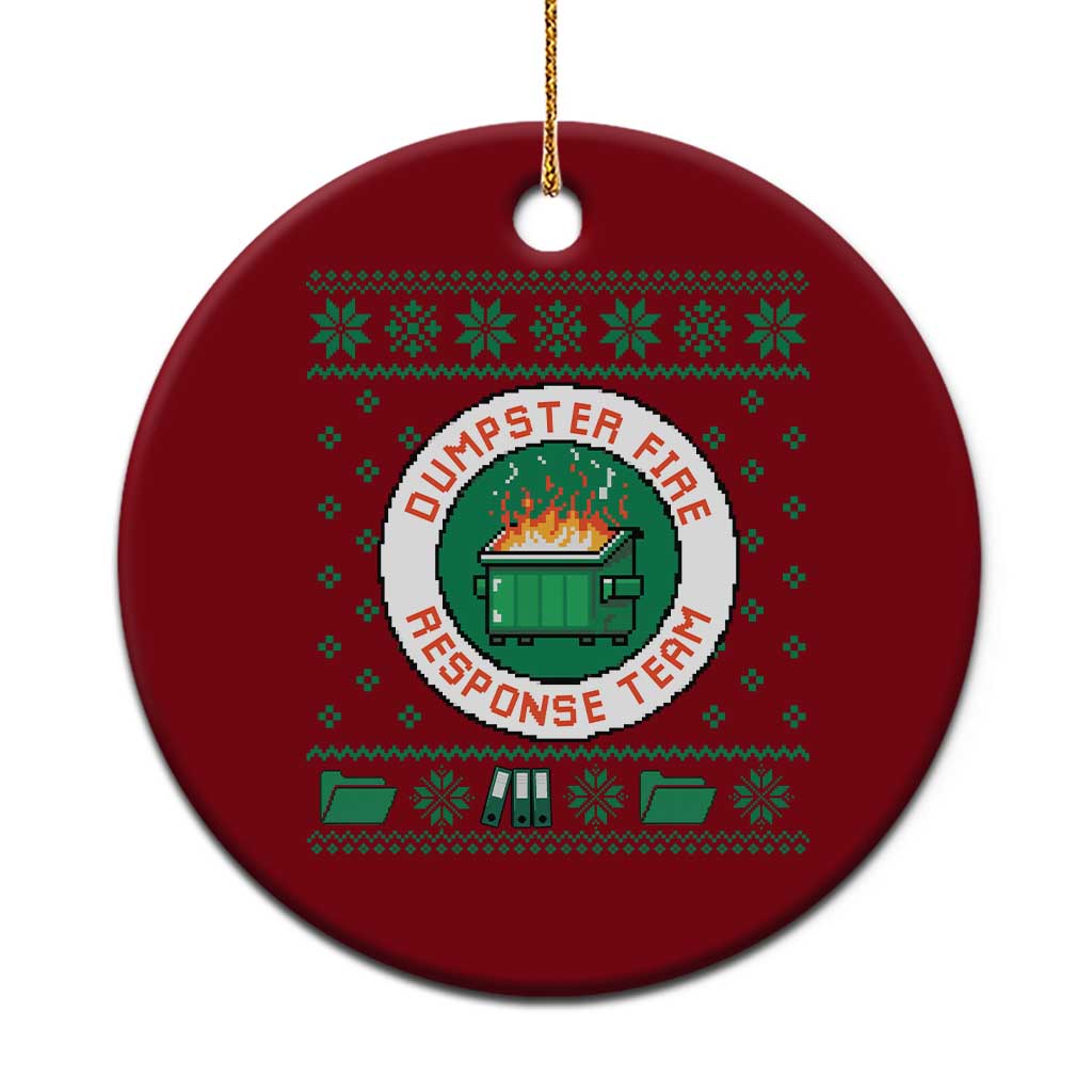 Funny Dumpster Fire Response Team Ceramic Ornament Office Party Holiday Chaos Humor - Wonder Print Shop