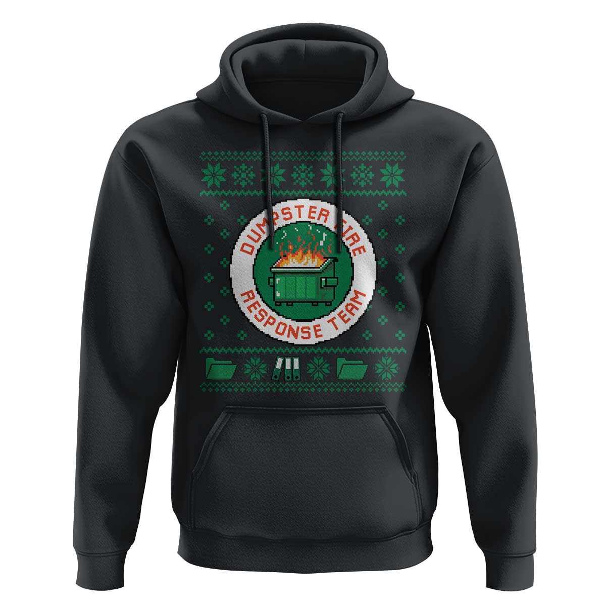 Funny Dumpster Fire Response Team Hoodie Office Party Holiday Chaos Humor - Wonder Print Shop