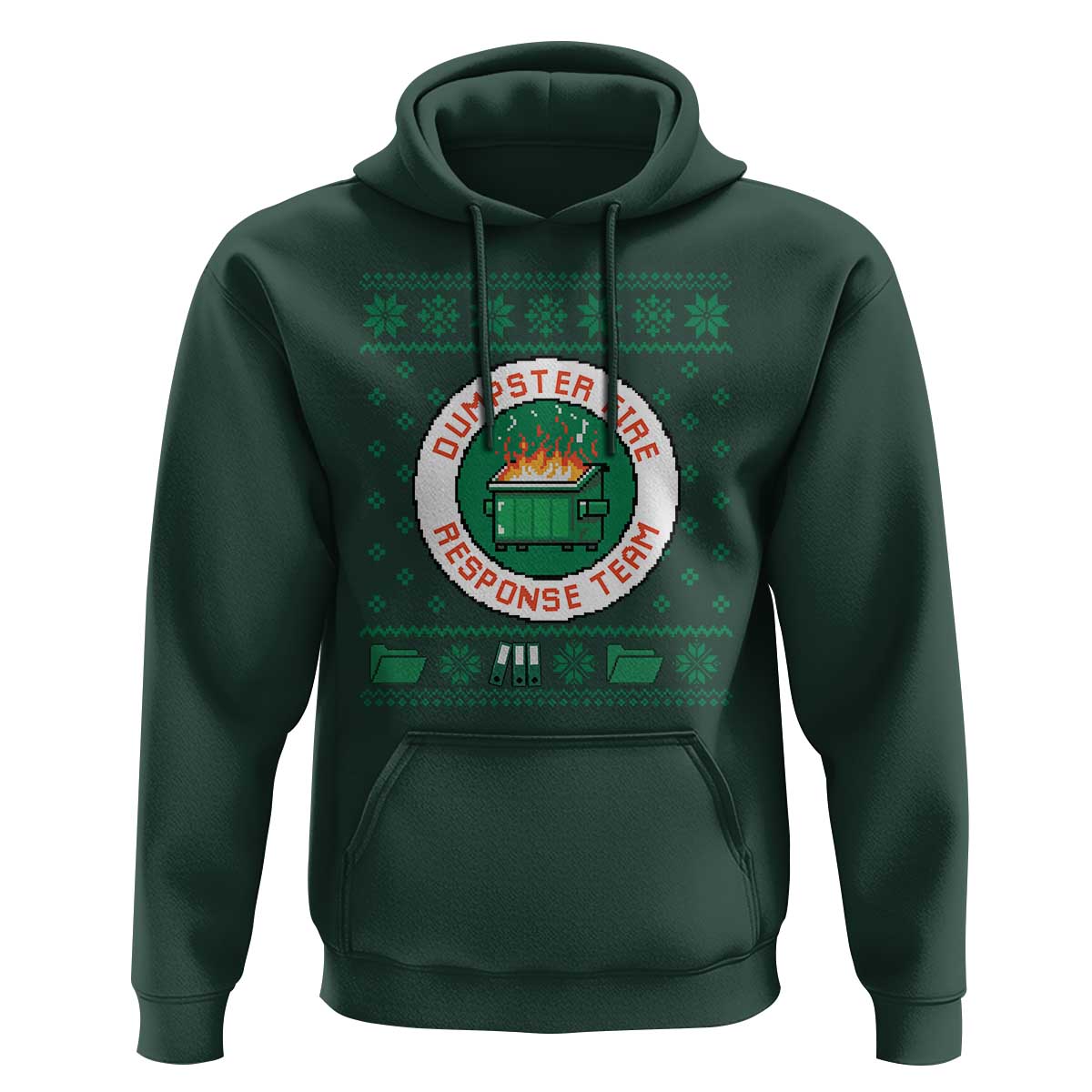 Funny Dumpster Fire Response Team Hoodie Office Party Holiday Chaos Humor - Wonder Print Shop