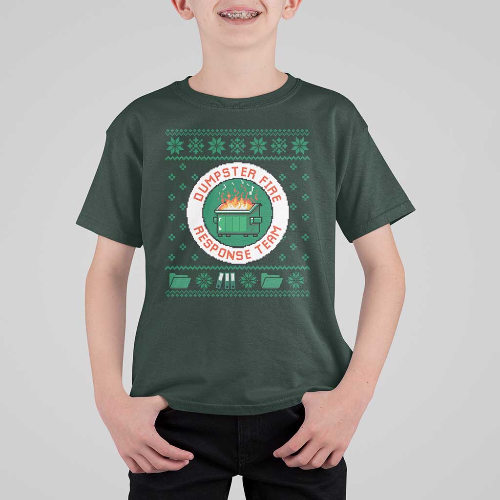 Funny Dumpster Fire Response Team T Shirt For Kid Office Party Holiday Chaos Humor - Wonder Print Shop