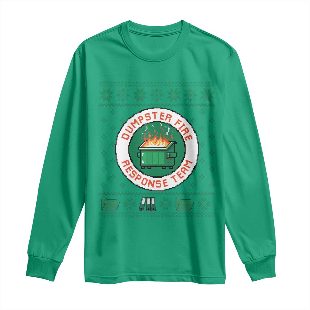 Funny Dumpster Fire Response Team Long Sleeve Shirt Office Party Holiday Chaos Humor - Wonder Print Shop