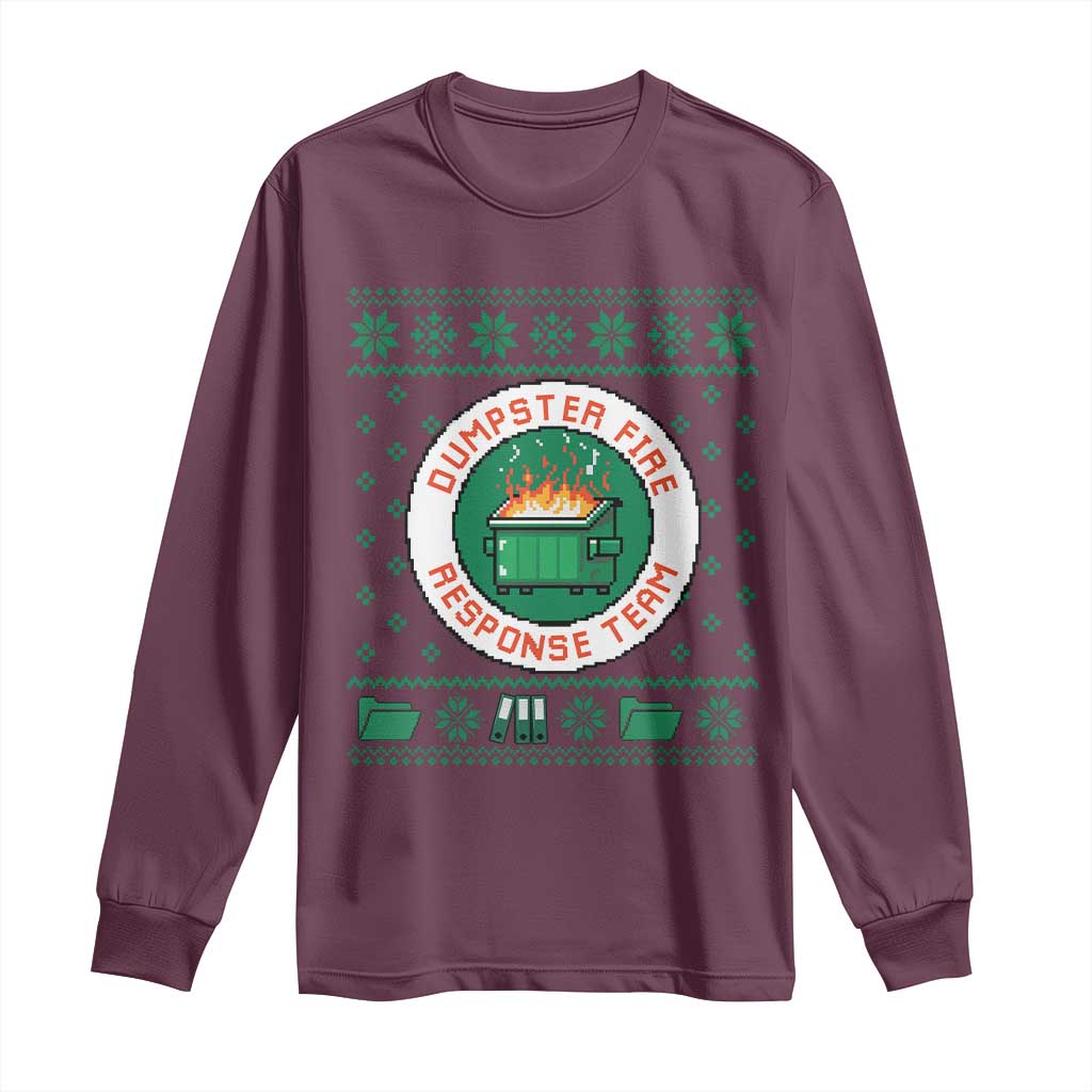 Funny Dumpster Fire Response Team Long Sleeve Shirt Office Party Holiday Chaos Humor - Wonder Print Shop