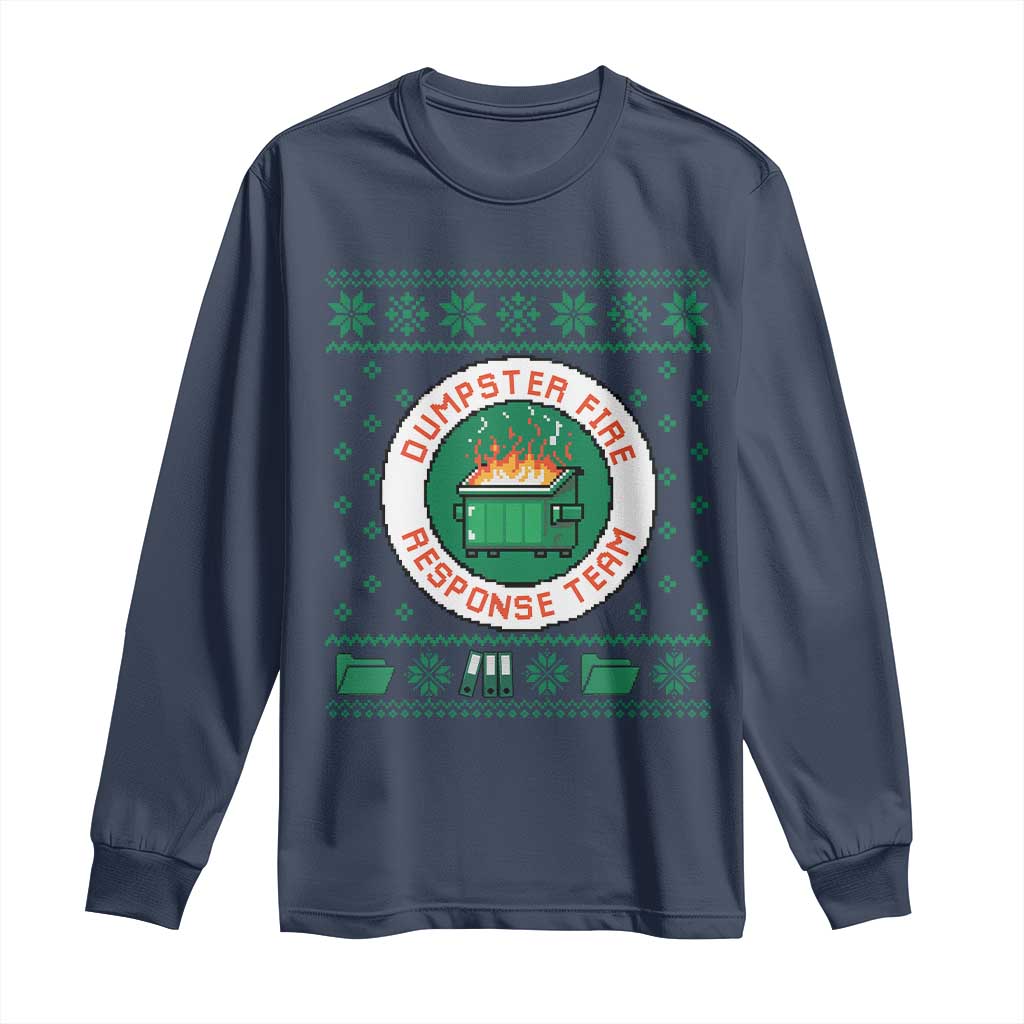 Funny Dumpster Fire Response Team Long Sleeve Shirt Office Party Holiday Chaos Humor - Wonder Print Shop