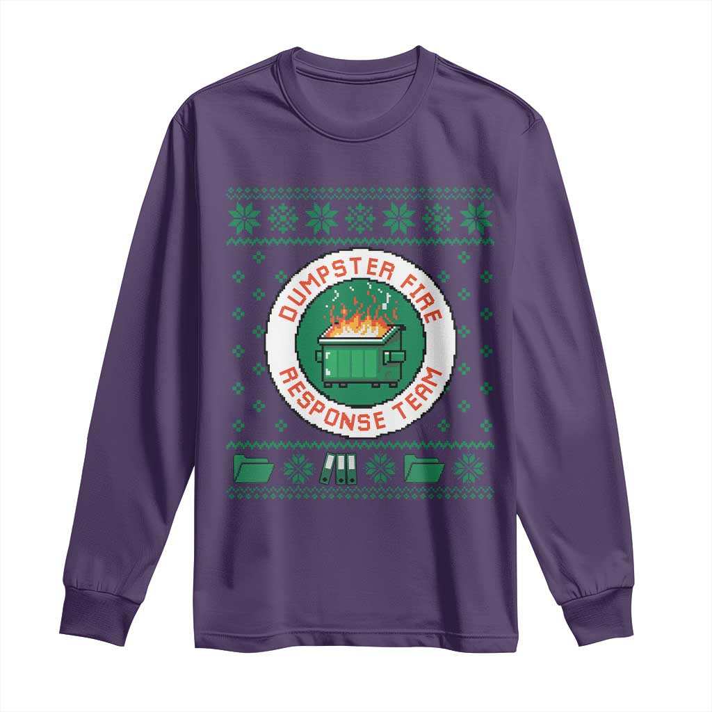 Funny Dumpster Fire Response Team Long Sleeve Shirt Office Party Holiday Chaos Humor - Wonder Print Shop