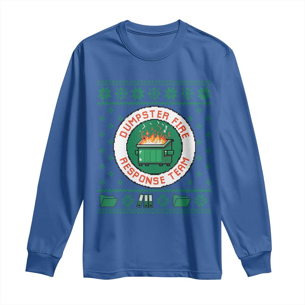 Funny Dumpster Fire Response Team Long Sleeve Shirt Office Party Holiday Chaos Humor - Wonder Print Shop