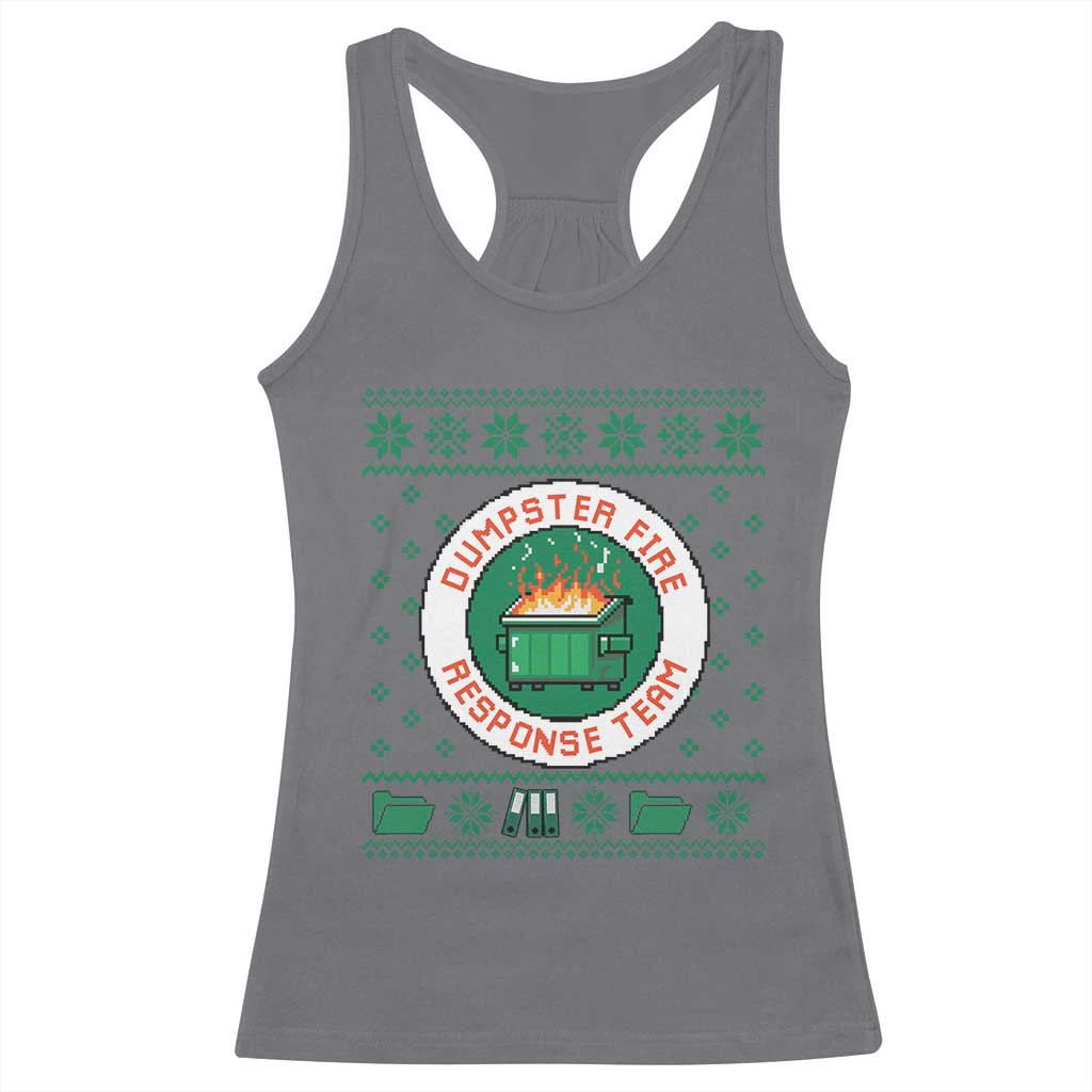 Funny Dumpster Fire Response Team Racerback Tank Top Office Party Holiday Chaos Humor - Wonder Print Shop