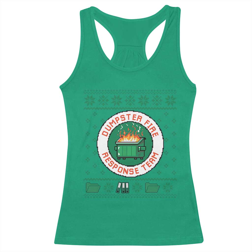 Funny Dumpster Fire Response Team Racerback Tank Top Office Party Holiday Chaos Humor - Wonder Print Shop