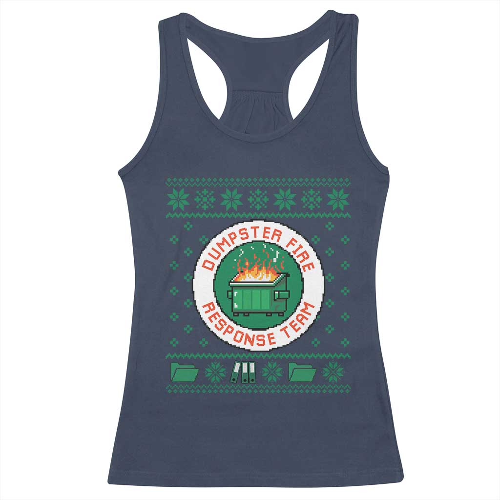Funny Dumpster Fire Response Team Racerback Tank Top Office Party Holiday Chaos Humor - Wonder Print Shop