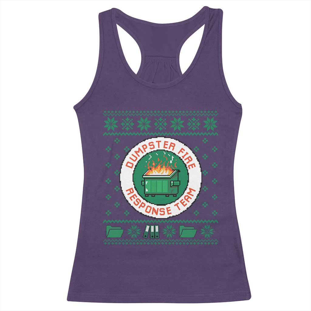 Funny Dumpster Fire Response Team Racerback Tank Top Office Party Holiday Chaos Humor - Wonder Print Shop