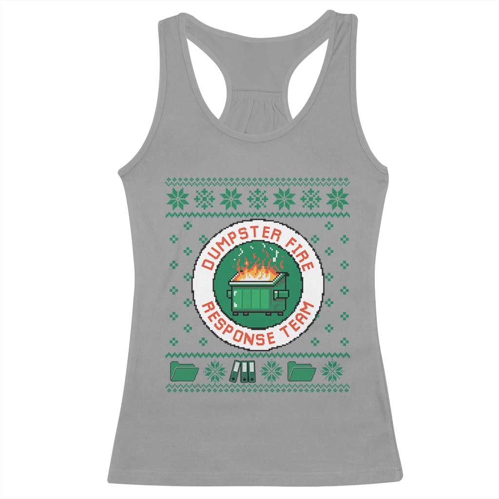 Funny Dumpster Fire Response Team Racerback Tank Top Office Party Holiday Chaos Humor - Wonder Print Shop