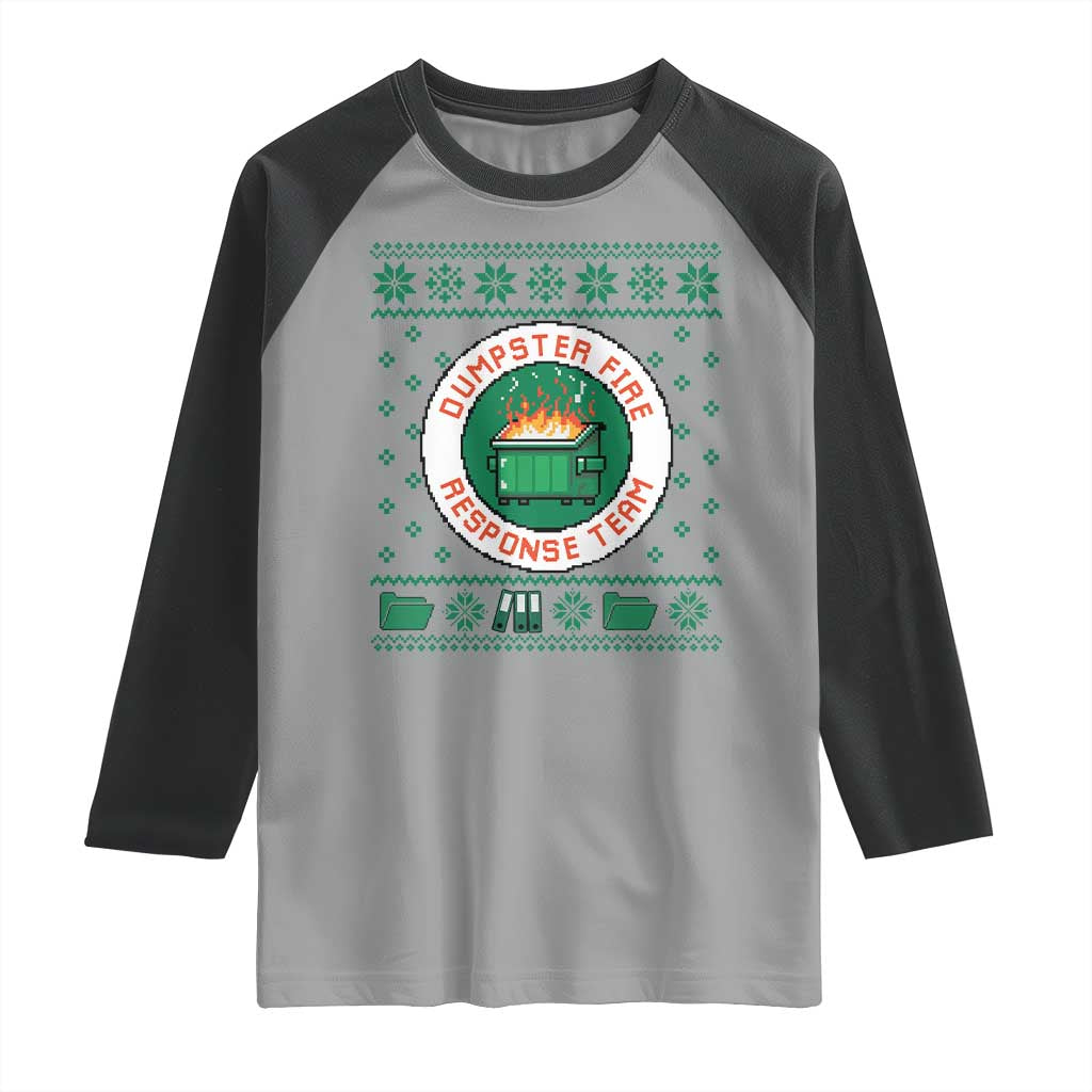 Funny Dumpster Fire Response Team Raglan Shirt Office Party Holiday Chaos Humor - Wonder Print Shop
