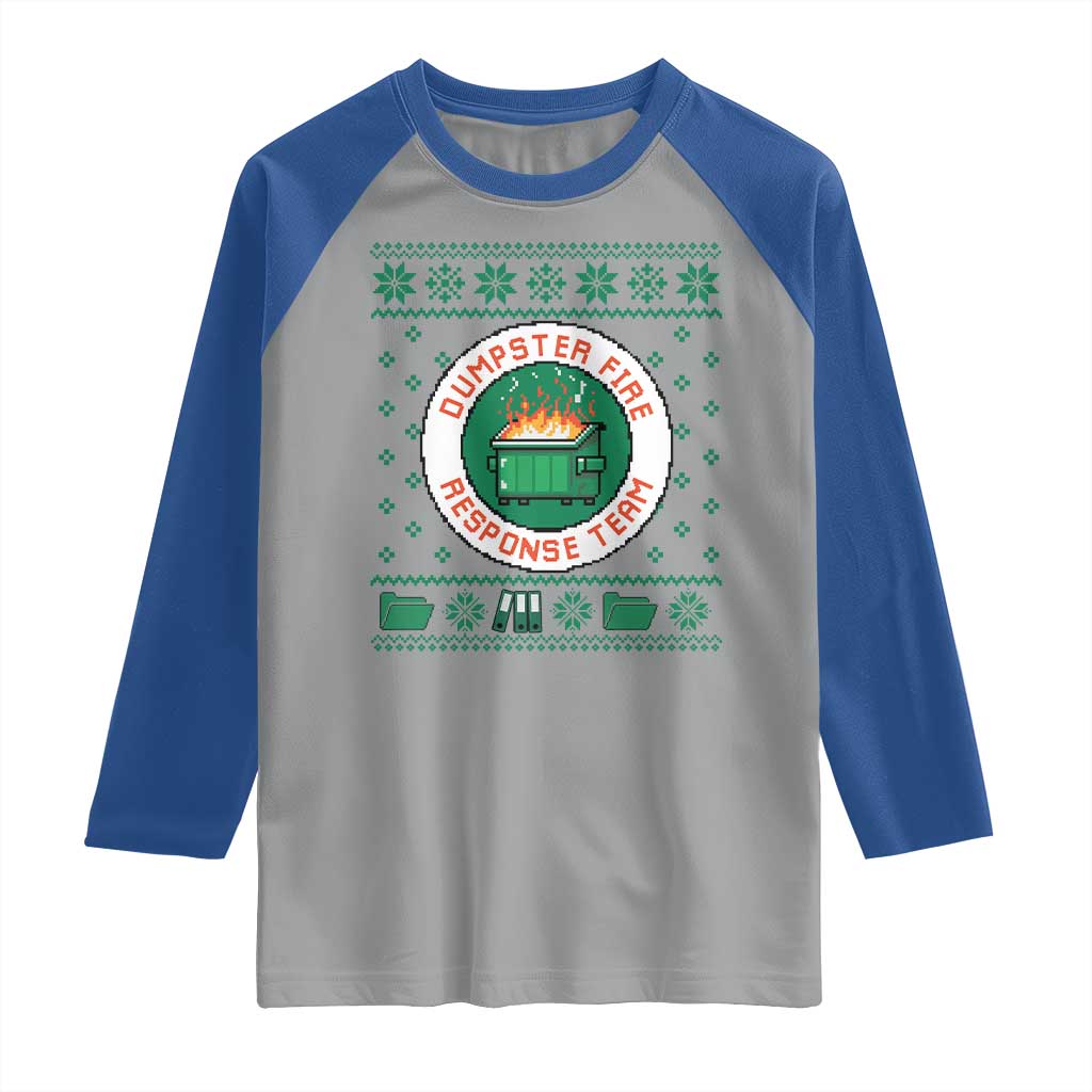 Funny Dumpster Fire Response Team Raglan Shirt Office Party Holiday Chaos Humor - Wonder Print Shop