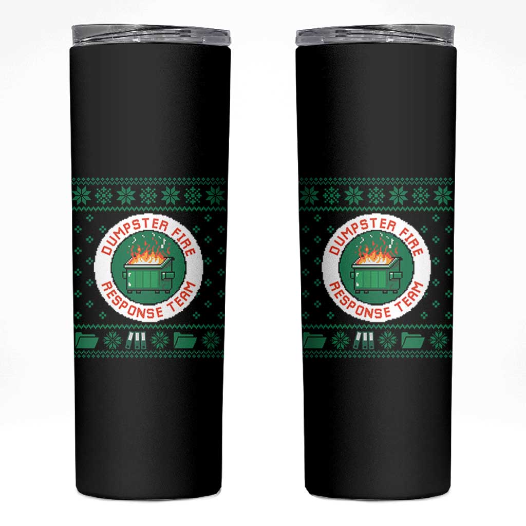 Funny Dumpster Fire Response Team Skinny Tumbler Office Party Holiday Chaos Humor - Wonder Print Shop