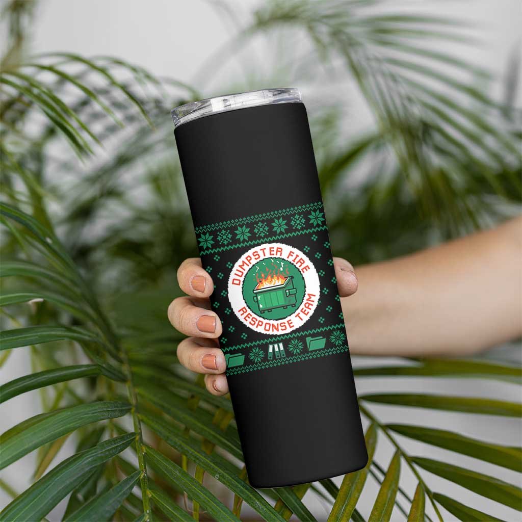 Funny Dumpster Fire Response Team Skinny Tumbler Office Party Holiday Chaos Humor - Wonder Print Shop