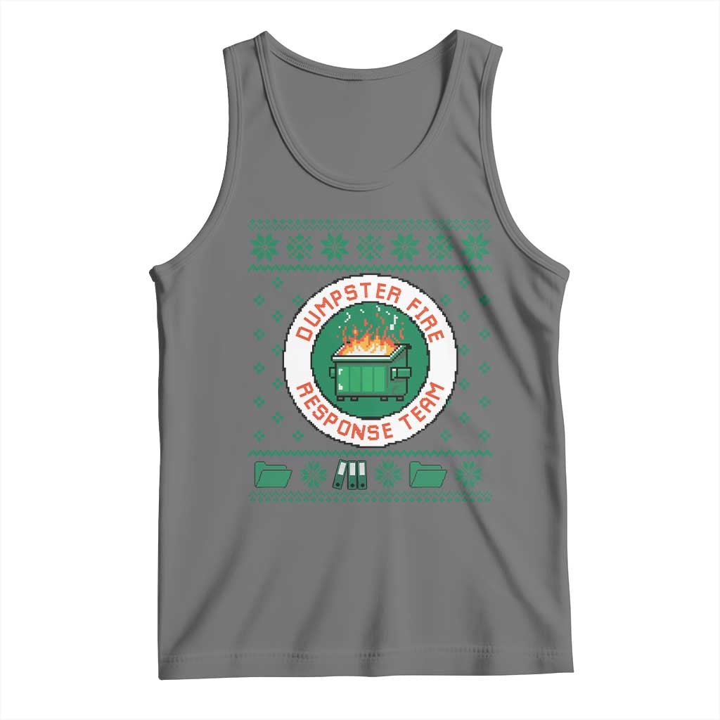 Funny Dumpster Fire Response Team Tank Top Office Party Holiday Chaos Humor - Wonder Print Shop