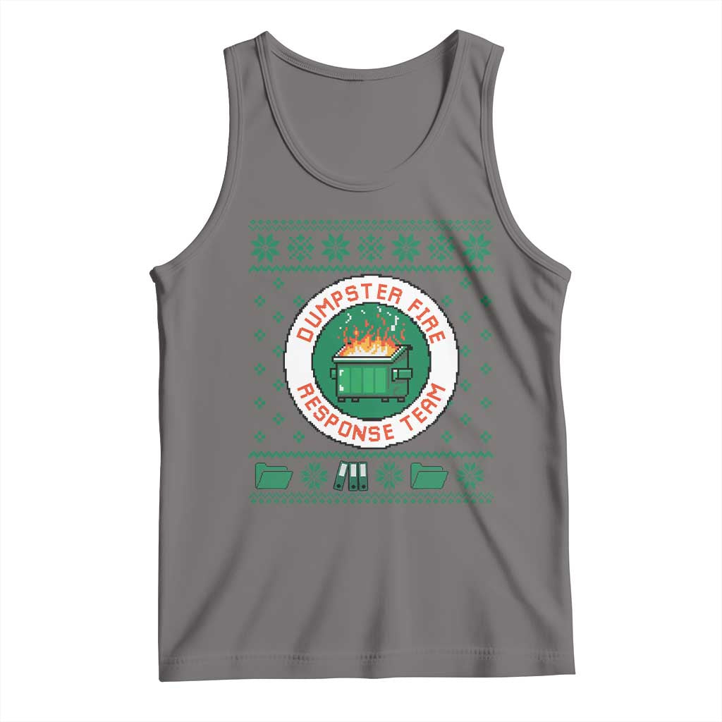 Funny Dumpster Fire Response Team Tank Top Office Party Holiday Chaos Humor - Wonder Print Shop