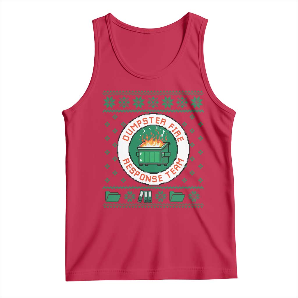 Funny Dumpster Fire Response Team Tank Top Office Party Holiday Chaos Humor - Wonder Print Shop
