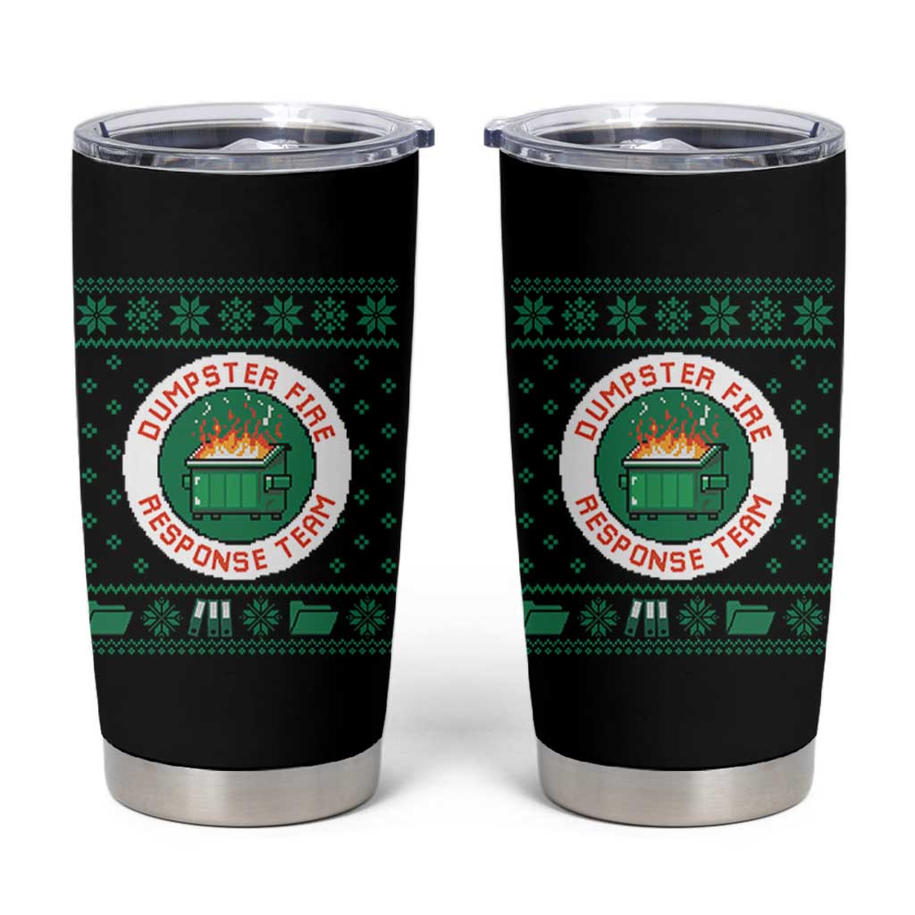 Funny Dumpster Fire Response Team Tumbler Cup Office Party Holiday Chaos Humor - Wonder Print Shop
