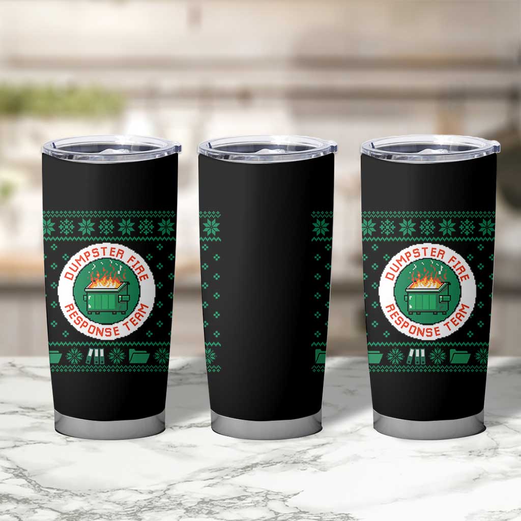 Funny Dumpster Fire Response Team Tumbler Cup Office Party Holiday Chaos Humor - Wonder Print Shop