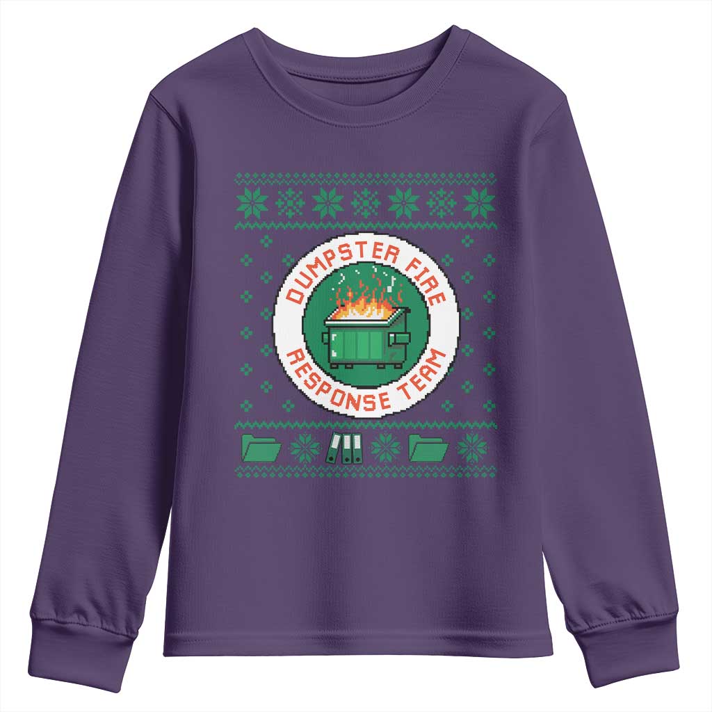 Funny Dumpster Fire Response Team Youth Sweatshirt Office Party Holiday Chaos Humor - Wonder Print Shop