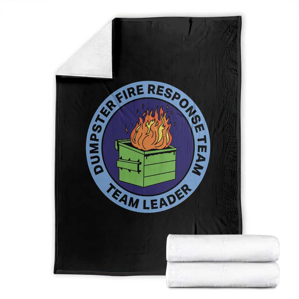 Dumpster Fire Response Team Leader Badge Throw Blanket Funny Office Chaos Holiday Gag Gift - Wonder Print Shop