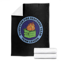Dumpster Fire Response Team Leader Badge Throw Blanket Funny Office Chaos Holiday Gag Gift - Wonder Print Shop