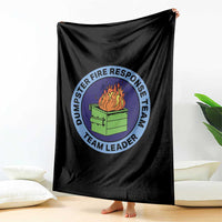 Dumpster Fire Response Team Leader Badge Throw Blanket Funny Office Chaos Holiday Gag Gift - Wonder Print Shop