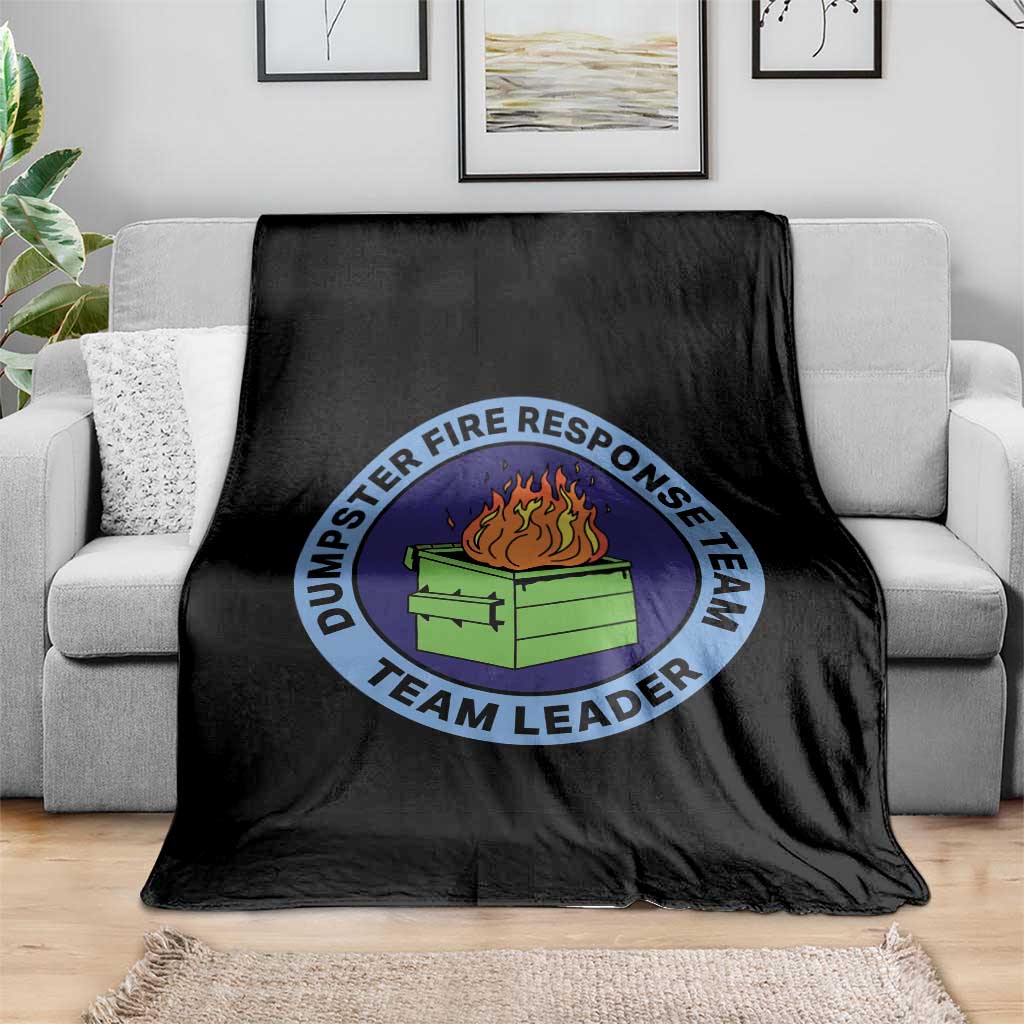 Dumpster Fire Response Team Leader Badge Throw Blanket Funny Office Chaos Holiday Gag Gift - Wonder Print Shop