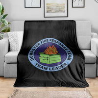 Dumpster Fire Response Team Leader Badge Throw Blanket Funny Office Chaos Holiday Gag Gift - Wonder Print Shop