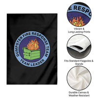 Dumpster Fire Response Team Leader Badge Garden Flag Funny Office Chaos Holiday Gag Gift - Wonder Print Shop