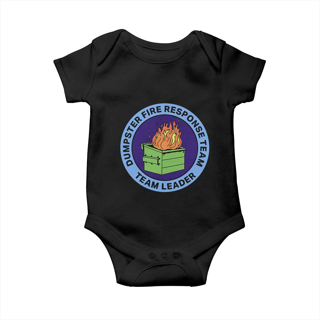 Dumpster Fire Response Team Leader Badge Baby Onesie Funny Office Chaos Holiday Gag Gift - Wonder Print Shop