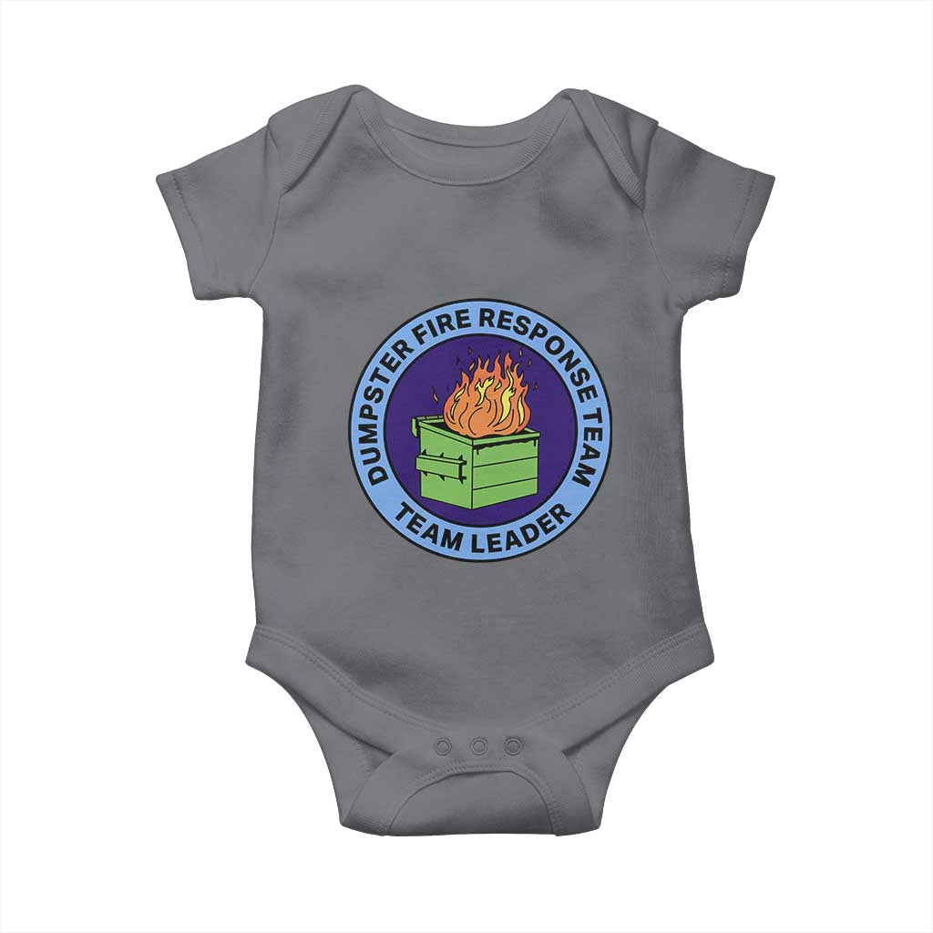 Dumpster Fire Response Team Leader Badge Baby Onesie Funny Office Chaos Holiday Gag Gift - Wonder Print Shop