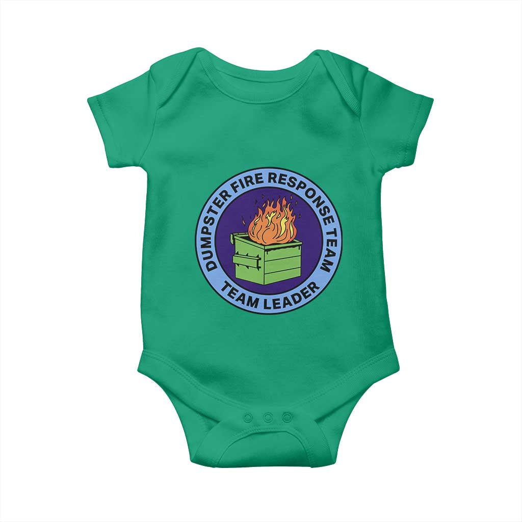 Dumpster Fire Response Team Leader Badge Baby Onesie Funny Office Chaos Holiday Gag Gift - Wonder Print Shop