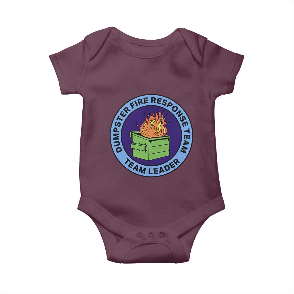 Dumpster Fire Response Team Leader Badge Baby Onesie Funny Office Chaos Holiday Gag Gift - Wonder Print Shop
