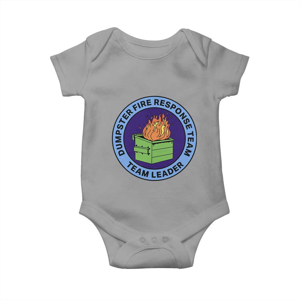 Dumpster Fire Response Team Leader Badge Baby Onesie Funny Office Chaos Holiday Gag Gift - Wonder Print Shop