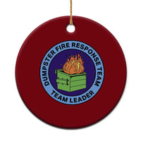 Dumpster Fire Response Team Leader Badge Ceramic Ornament Funny Office Chaos Holiday Gag Gift - Wonder Print Shop