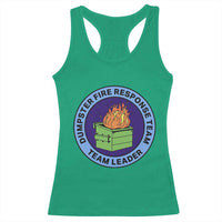 Dumpster Fire Response Team Leader Badge Racerback Tank Top Funny Office Chaos Holiday Gag Gift - Wonder Print Shop