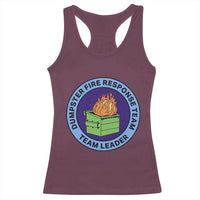Dumpster Fire Response Team Leader Badge Racerback Tank Top Funny Office Chaos Holiday Gag Gift - Wonder Print Shop