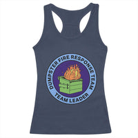 Dumpster Fire Response Team Leader Badge Racerback Tank Top Funny Office Chaos Holiday Gag Gift - Wonder Print Shop