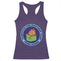 Dumpster Fire Response Team Leader Badge Racerback Tank Top Funny Office Chaos Holiday Gag Gift - Wonder Print Shop