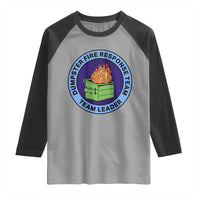 Dumpster Fire Response Team Leader Badge Raglan Shirt Funny Office Chaos Holiday Gag Gift - Wonder Print Shop