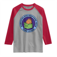 Dumpster Fire Response Team Leader Badge Raglan Shirt Funny Office Chaos Holiday Gag Gift - Wonder Print Shop