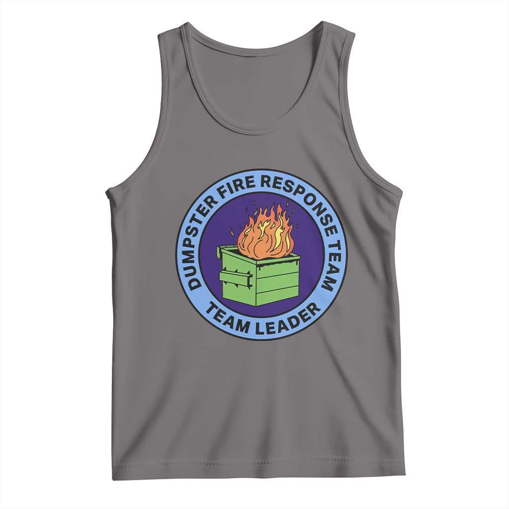 Dumpster Fire Response Team Leader Badge Tank Top Funny Office Chaos Holiday Gag Gift - Wonder Print Shop
