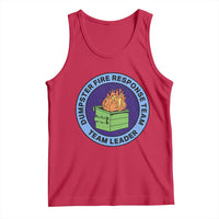 Dumpster Fire Response Team Leader Badge Tank Top Funny Office Chaos Holiday Gag Gift - Wonder Print Shop