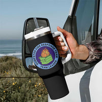Dumpster Fire Response Team Leader Badge Tumbler With Handle Funny Office Chaos Holiday Gag Gift - Wonder Print Shop