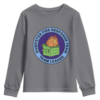 Dumpster Fire Response Team Leader Badge Youth Sweatshirt Funny Office Chaos Holiday Gag Gift - Wonder Print Shop