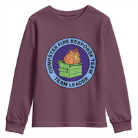 Dumpster Fire Response Team Leader Badge Youth Sweatshirt Funny Office Chaos Holiday Gag Gift - Wonder Print Shop