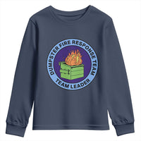 Dumpster Fire Response Team Leader Badge Youth Sweatshirt Funny Office Chaos Holiday Gag Gift - Wonder Print Shop