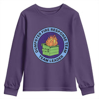 Dumpster Fire Response Team Leader Badge Youth Sweatshirt Funny Office Chaos Holiday Gag Gift - Wonder Print Shop