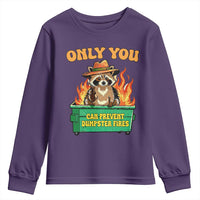 Only You Can Prevent Dumpster Fires Funny Raccoon Youth Sweatshirt Sarcastic Chaos Humor Holiday Gag Gift - Wonder Print Shop